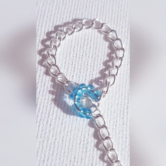 Blue Floatie Ring Dangling Handmade Jewelry NEW s9-10 - Picture 4 of 15